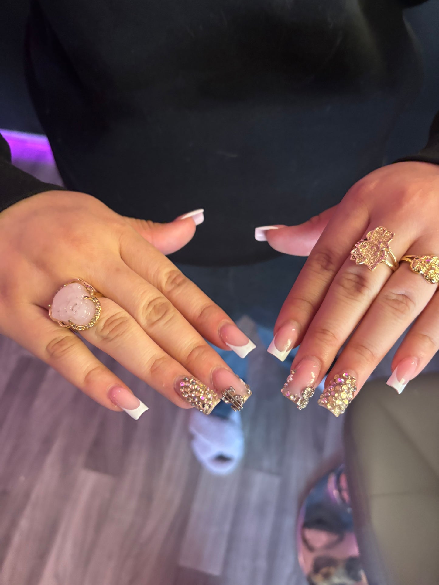 Gold plated nugget heart ring